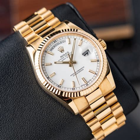 rolex white gold 18k clasp|Rolex day date 36 18kt.